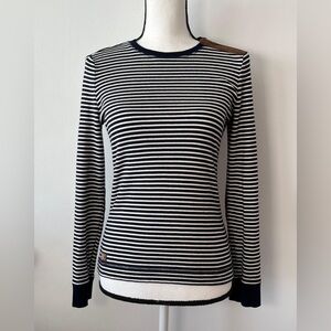 Ralph Lauren long sleeve striped top 100% cotton navy white S